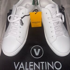 Valentino White and Green Men's Sneakers